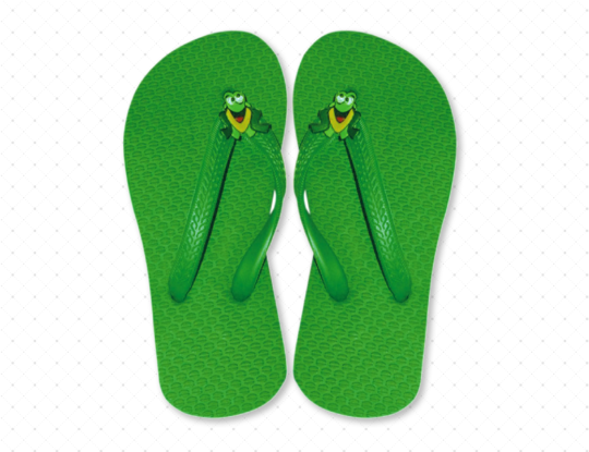 Green wholesale flip-flops